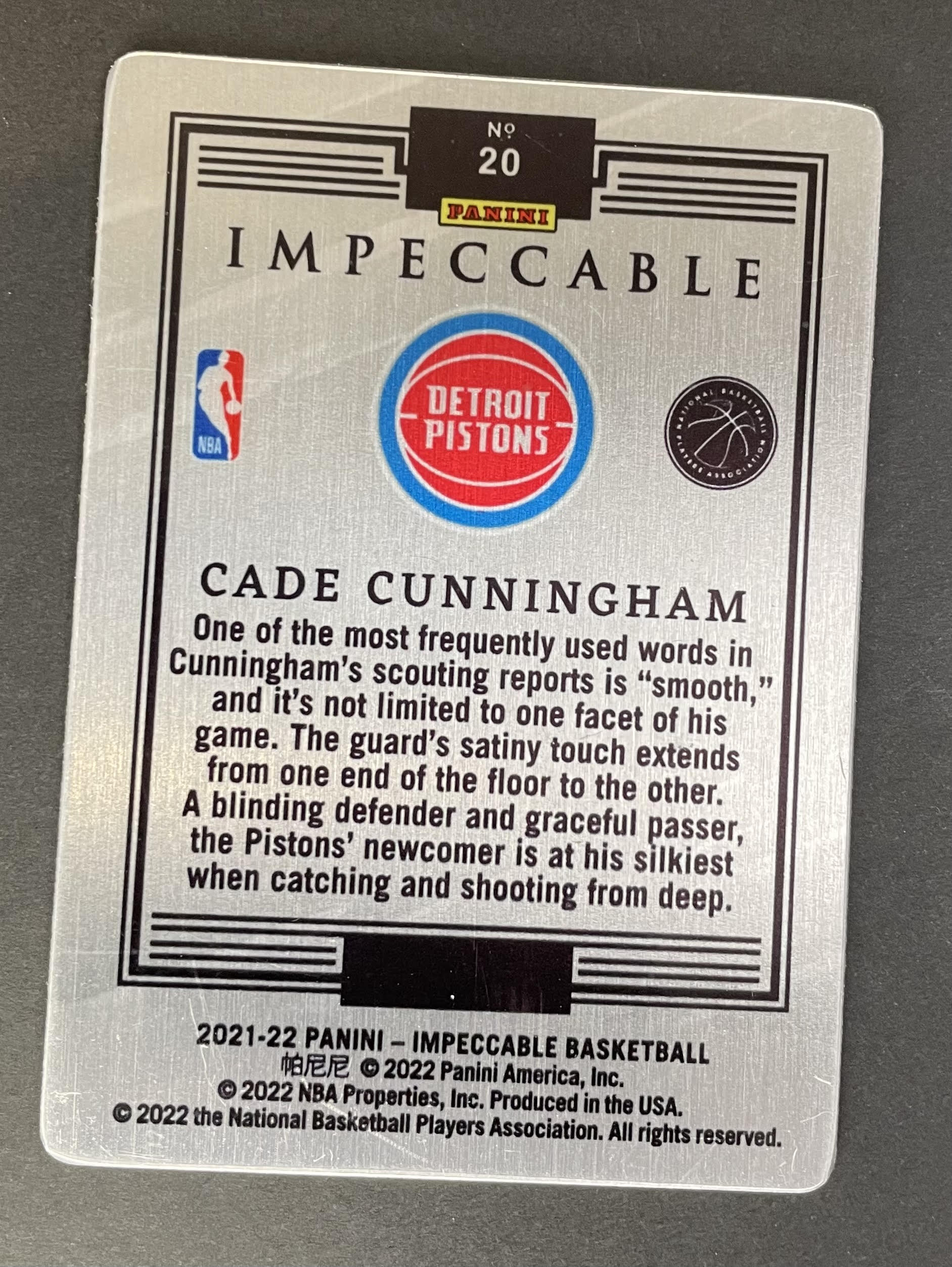 2021-22 Panini Impeccable Cade Cunningham RC Stainless Stars Red #20